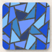 Schaduwen van blauw gekleurd glas bier onderzetter (Voorkant)