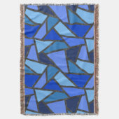 Schaduwen van blauw gekleurd glas deken (Voorkant Verticaal)