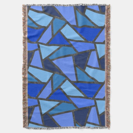 Schaduwen van blauw gekleurd glas deken (Voorkant Verticaal)