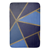 Schaduwen van Blauw & Goud Brons Geometrisch Chiqu Badmat (Voorkant Verticaal)