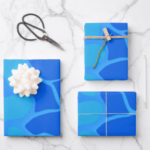 Schaduwen van blauw gradiënt die papier verpakt inpakpapier vel