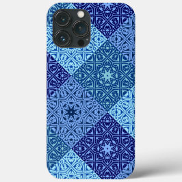Schaduwen van blauw patroon Hoesje-Mate iPhone cas iPhone 13 Pro Max Hoesje