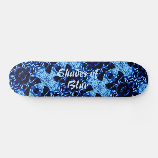 schaduwen van blauw patroon skateboard (Horizontaal)
