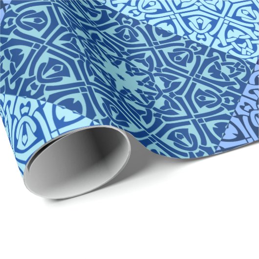 Schaduwen van blauw patroonpapier cadeaupapier (Rol Hoek)