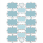 Schaduwen van Blauwgroen Creëer Uw Eigen Vinyl Lab Sticker (Voorkant)