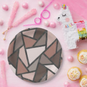 Schaduwen van bruin gekleurd glas papieren bordje (Feest)