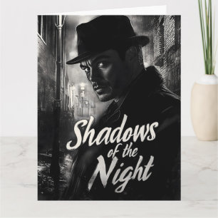 Schaduwen van de nacht - Film Noir Style Design Kaart