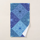 Schaduwen van een blauw patroon van badhanddoekjes bad handdoek (Handdoek)