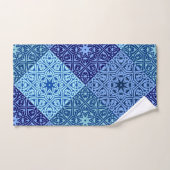 Schaduwen van een blauw patroon van badhanddoekjes bad handdoek (Handdoek)