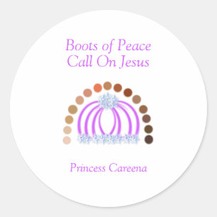 Schaduwen van een prinsessenmeisje vol wapenrustin ronde sticker