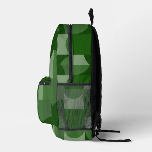 Schaduwen van groen geometrisch vormpatroon bedrukte rugzak (Rechts)