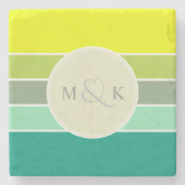 Schaduwen van groen kleurenpalet 001 stenen onderzetter (Voorkant)