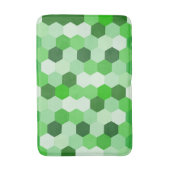 Schaduwen van Groen Wit Geometrisch Hexagon Badmat (Voorkant Verticaal)