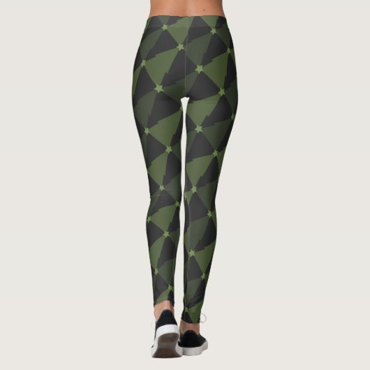 Schaduwen van groene bomen Kerstmis pyjama broek Leggings (Achterkant)