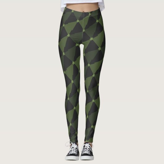 Schaduwen van groene bomen Kerstmis pyjama broek Leggings (Voorkant)