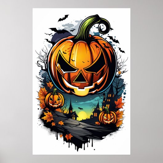 Schaduwen van Haunt, enge pompoen Poster (Voorkant)