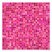Schaduwen van het donkerroze 'waterige' mozaïekteg foto afdruk (Voorkant)