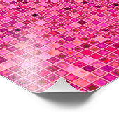 Schaduwen van het donkerroze 'waterige' mozaïekteg foto afdruk (Hoek)
