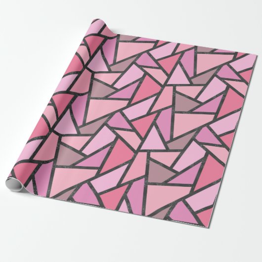 Schaduwen van het patroon van gekleurd koraal glas cadeaupapier (Uitgerold)