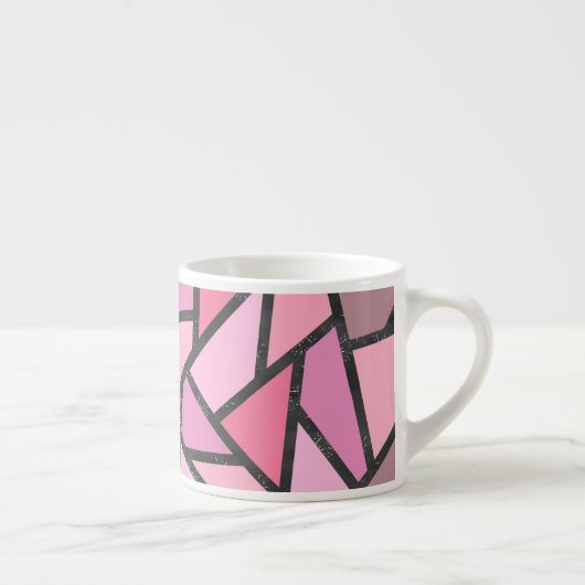 Schaduwen van het patroon van gekleurd koraal glas espresso kop (Rechts)