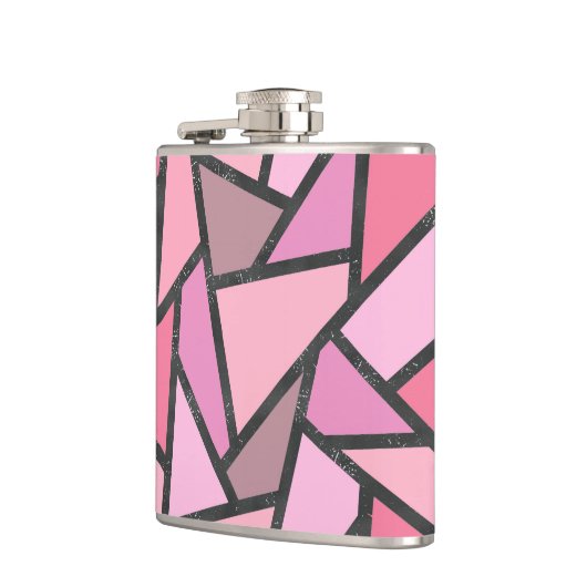 Schaduwen van het patroon van gekleurd koraal glas heupfles (Links)