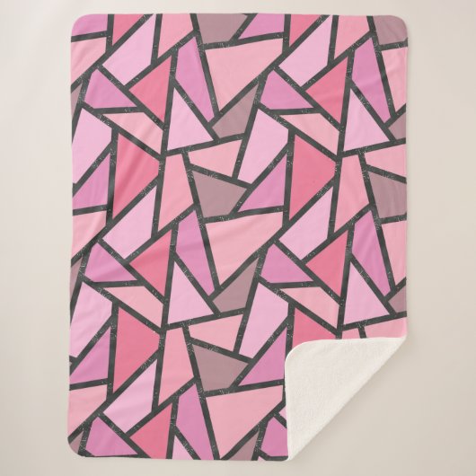 Schaduwen van het patroon van gekleurd koraal glas sherpa deken (Voorkant)