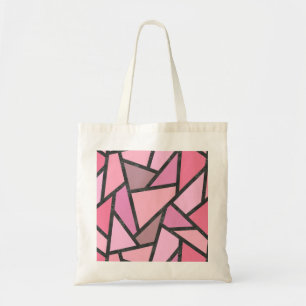 Schaduwen van het patroon van gekleurd koraal glas tote bag