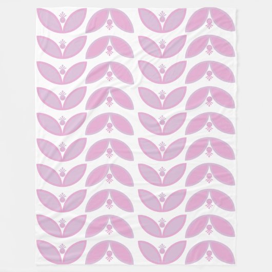 Schaduwen van het roze abstracte bloempatroon op w fleece deken (Voorkant)