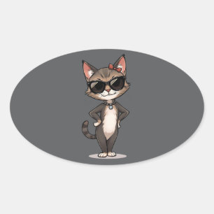 Schaduwen van onafhankelijkheid ovale sticker