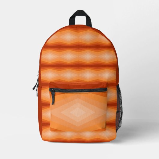 Schaduwen van Oranje geometrische Abstracte kunst Bedrukte Rugzak (Voorkant)