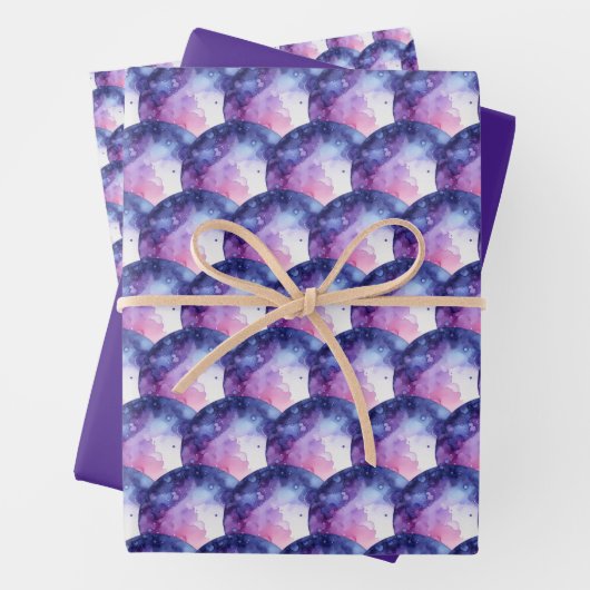 Schaduwen van Paarse bubbels Inpakpapier Vel (In situ)