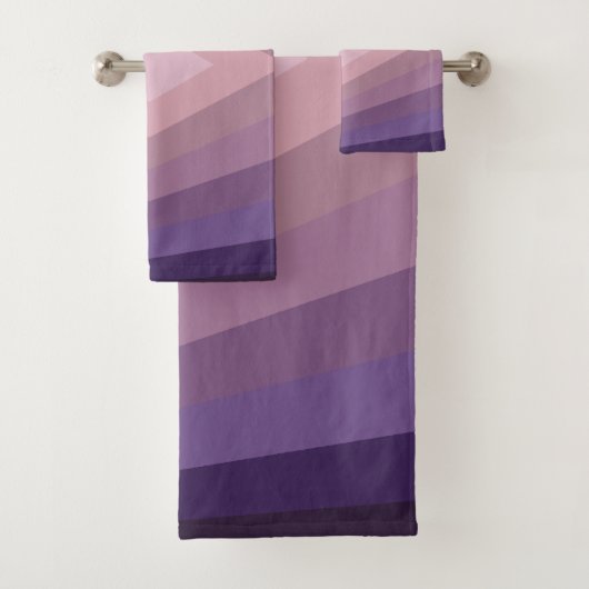 Schaduwen van Paarse geometrische Abstracte kunst Bad Handdoek (Insitu)