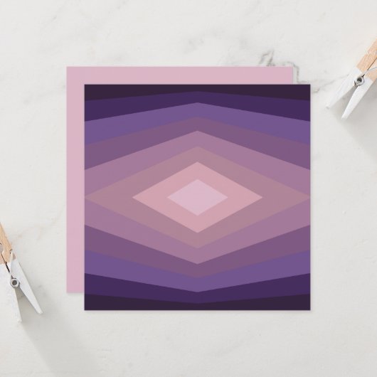 Schaduwen van Paarse geometrische Abstracte kunst Kaart (Voorkant / Achterkant in situ)