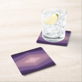 Schaduwen van Paarse geometrische Abstracte kunst Vierkante Kartonnen Onderzetter (Insitu)