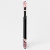 Schaduwen van roze Agate & Gold Glitter - Monogram iPhone Hoesje (Linkerkant)