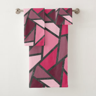 Schaduwen van roze gekleurd glas bad handdoek