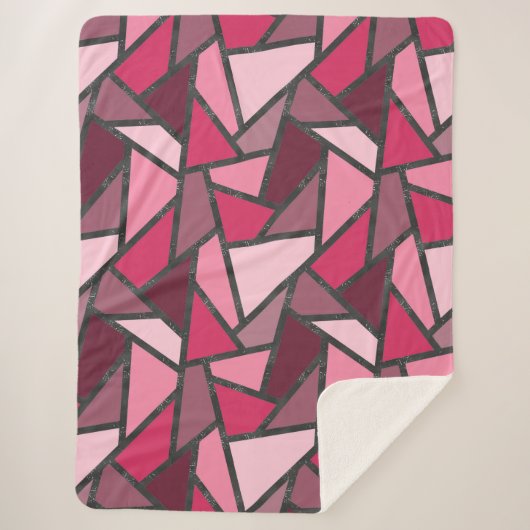 Schaduwen van roze gekleurd glas sherpa deken (Voorkant)