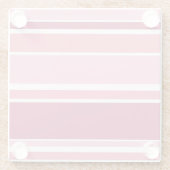 Schaduwen van roze strepen glazen onderzetter (Achterkant)
