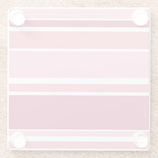 Schaduwen van roze strepen glazen onderzetter (Achterkant)