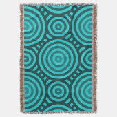 Schaduwen van Turquoise Nested Circular Pattern Deken (Voorkant Verticaal)