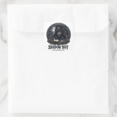 schaduwjongen vierkante sticker (Tas)