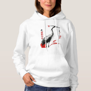 Schaduwkraanelegantie 🖤🌾 Mystieke Aziatische Ink Hoodie