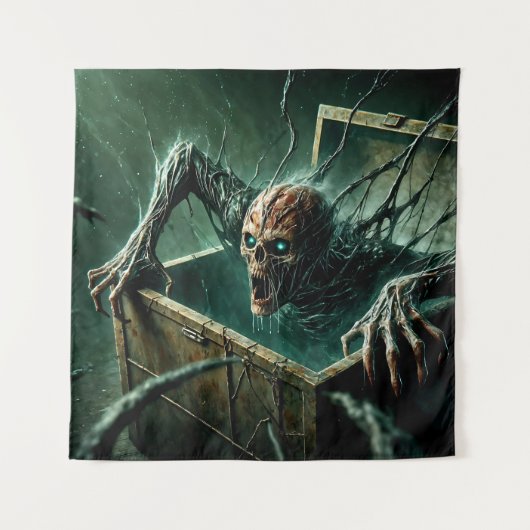 Schaduwrijke doos van horror wandkleed (Voorkant)