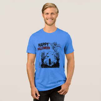Schaduwrijke geesten verzamelen blauw Tri-Blend shirt