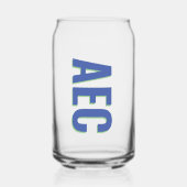 Schaduwtekst Drie Initiaal Modern Monogram Blikvorm Glas (Voorkant)