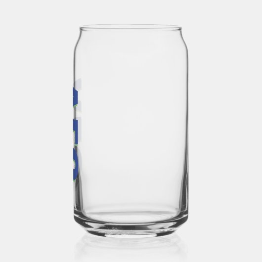 Schaduwtekst Drie Initiaal Modern Monogram Blikvorm Glas (Links)