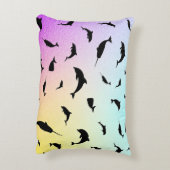 Schaduwvis haai walvis gradiënt kleurrijk sterrens accent kussen (Achterkant (Verticaal))