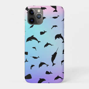 Schaduwvis haai walvis gradiënt kleurrijk sterrens iPhone 11 pro hoesje
