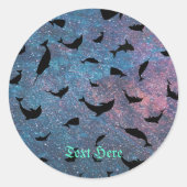 Schaduwvis haai walvis gradiënt kleurrijk sterrens ronde sticker (Voorkant)