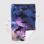 Schaduwvis haai walvis op gradiënt melkwegstelsel  golfhanddoek (Insitu)